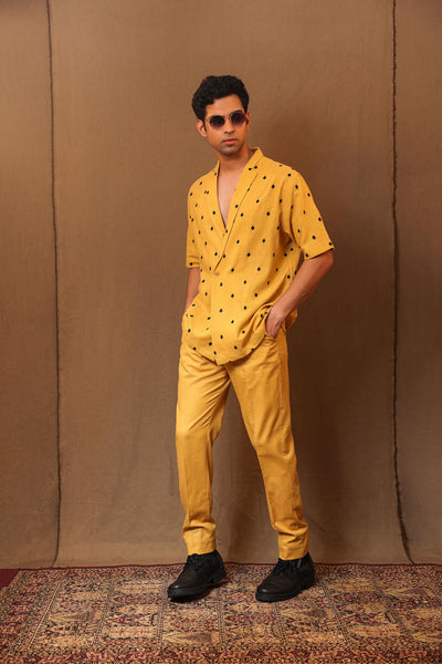 Mustard Spade EMB Bluff Jacket Set (2 PCS)