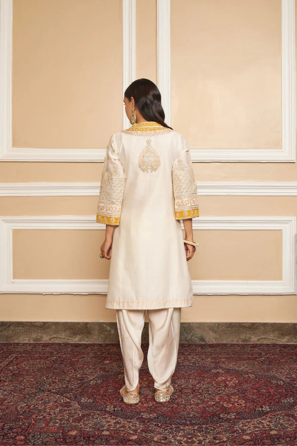 Myreen Straight kurta with dhoti-Daisy Ivory