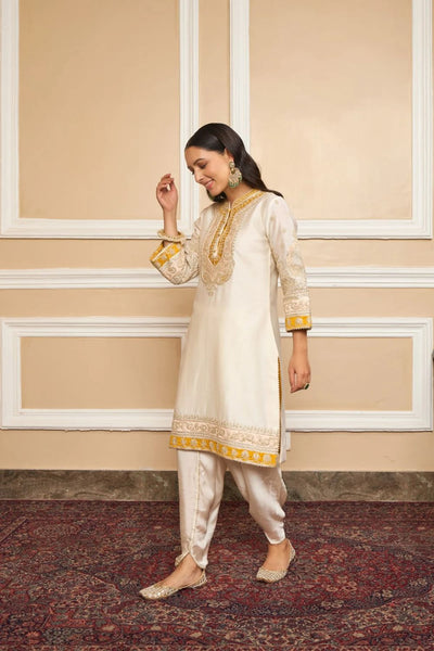 Myreen Straight kurta with dhoti-Daisy Ivory