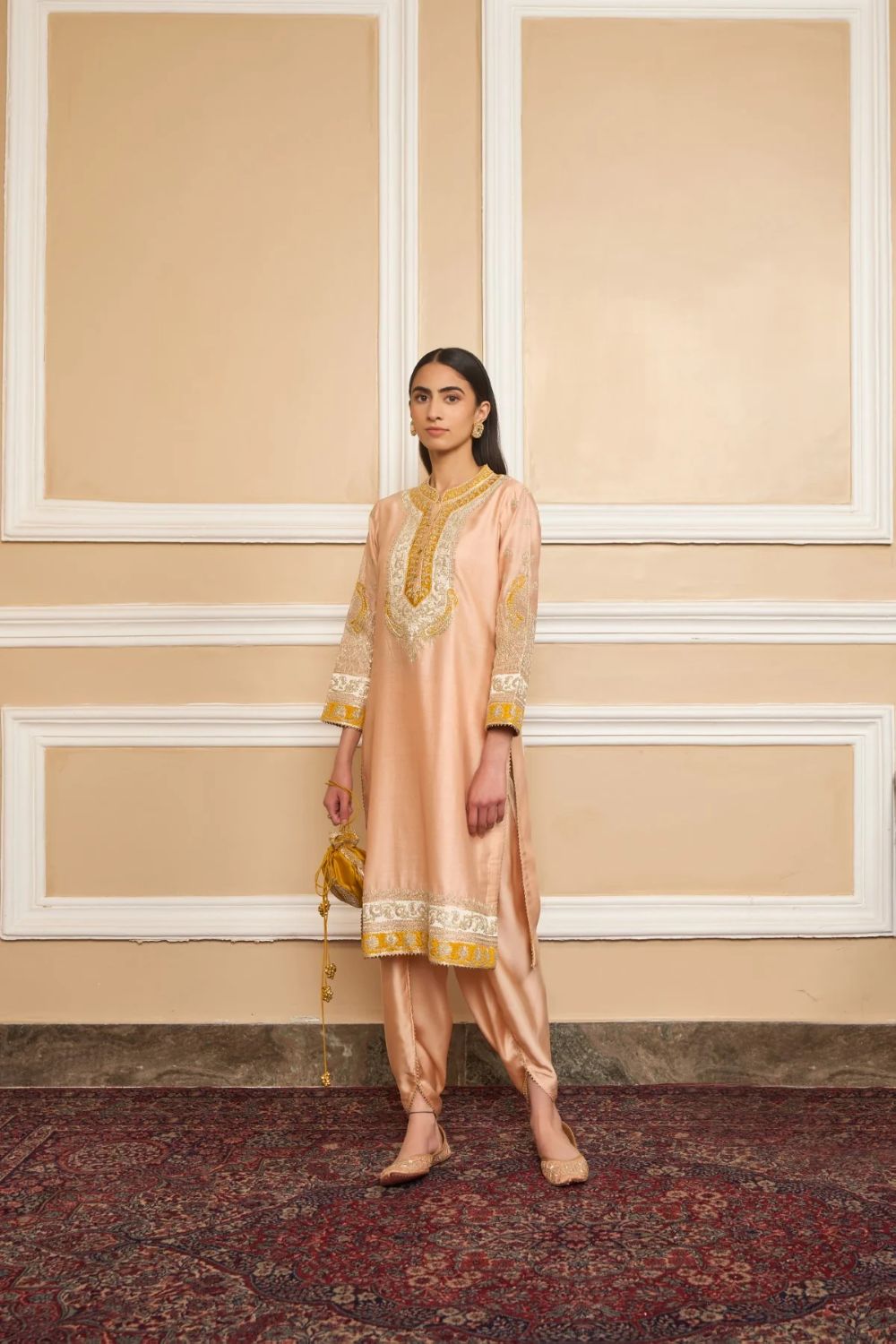 Myreen Straight kurta with dhoti-Rosepink
