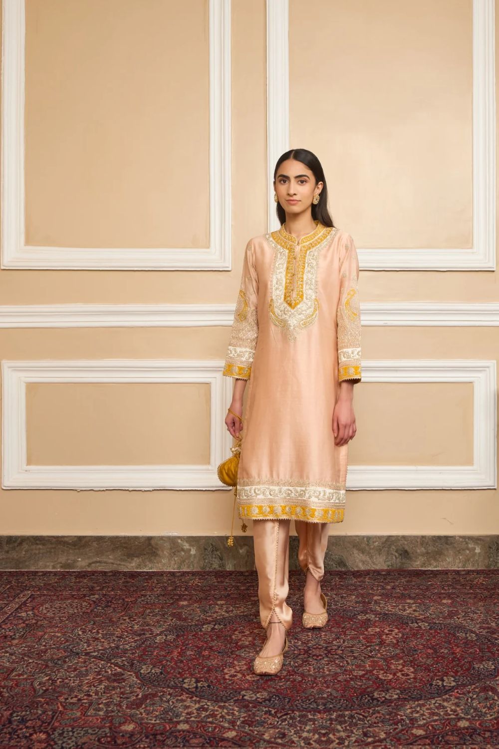 Myreen Straight kurta with dhoti-Rosepink