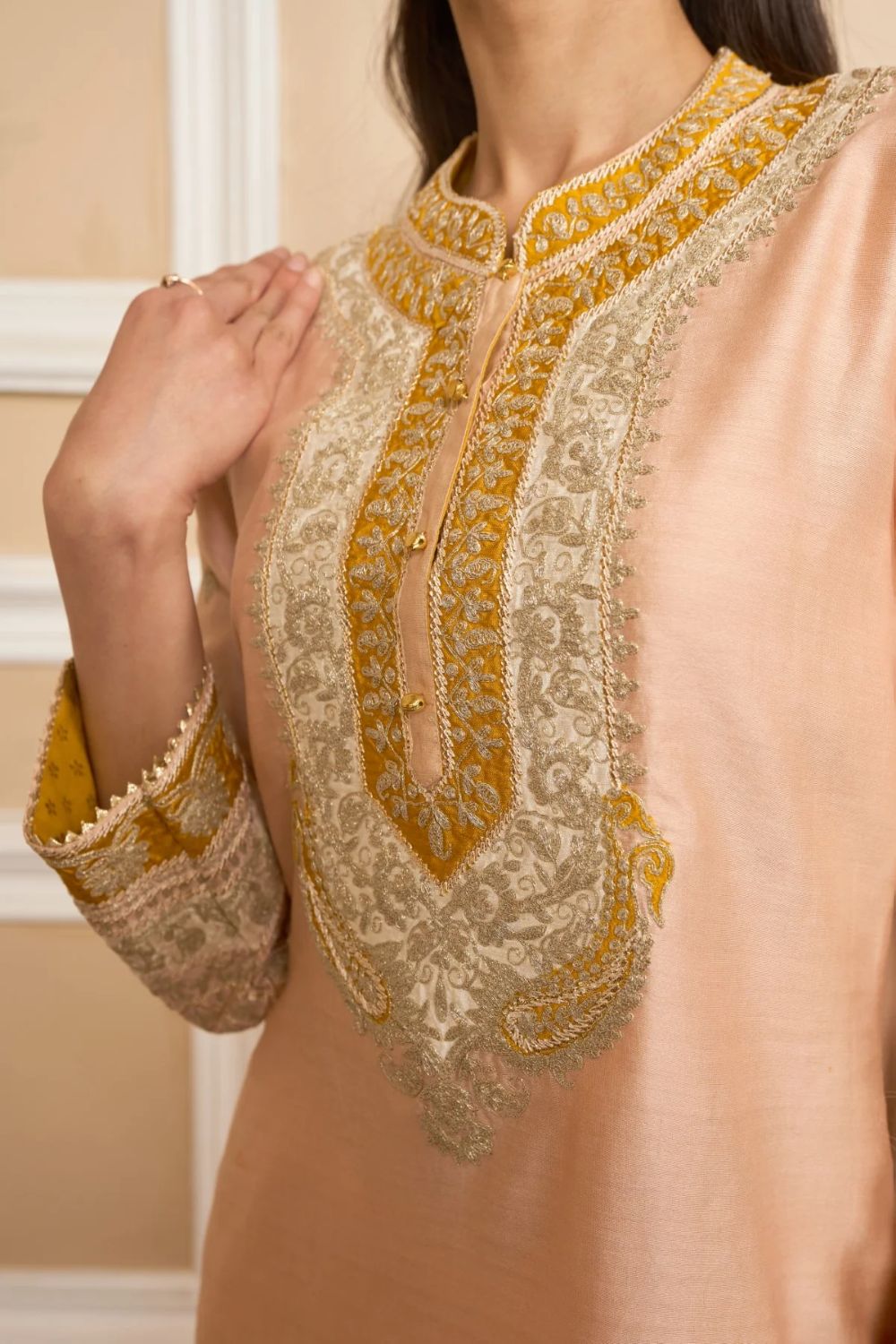 Myreen Straight kurta with dhoti-Rosepink