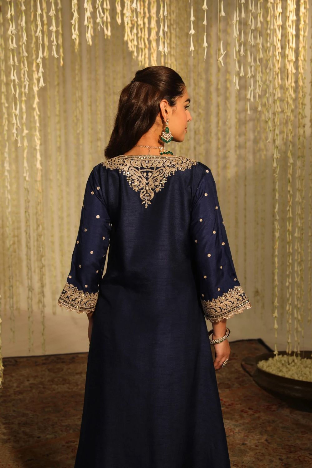 Mysha Long chauga with Salwar-Deep Blue