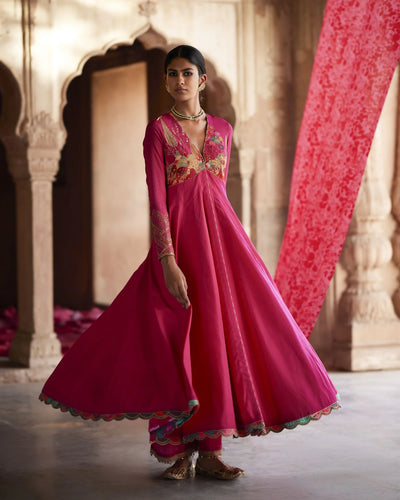 Nadira Magenta Anarkali Set