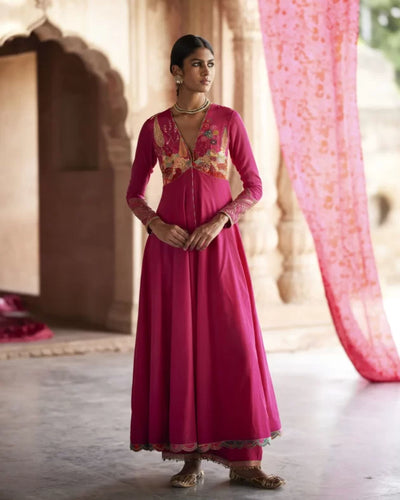 Nadira Magenta Anarkali Set