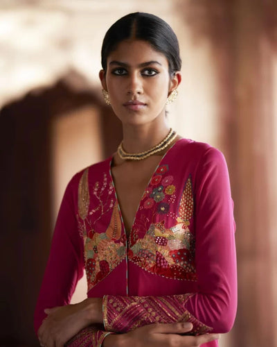 Nadira Magenta Anarkali Set