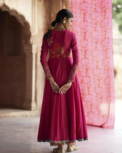 Nadira Magenta Anarkali Set