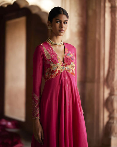 Nadira Magenta Anarkali Set