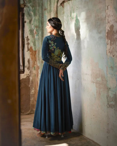 Nadira Teal Anarkali Set