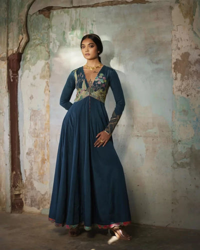 Nadira Teal Anarkali Set