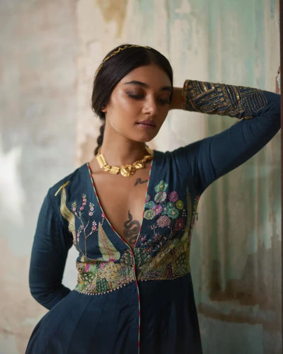 Nadira Teal Anarkali Set