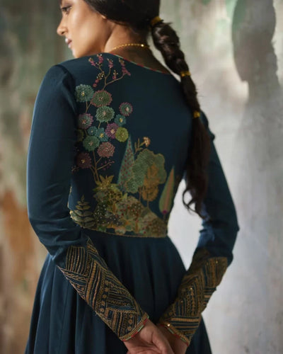 Nadira Teal Anarkali Set