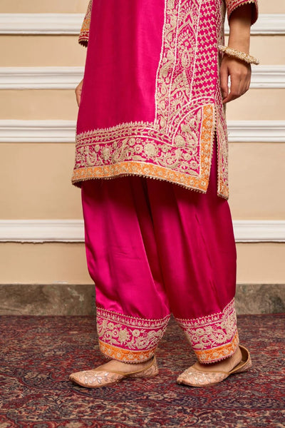 Naayaab Straight kurta with salwar and dupatta-Hotpink