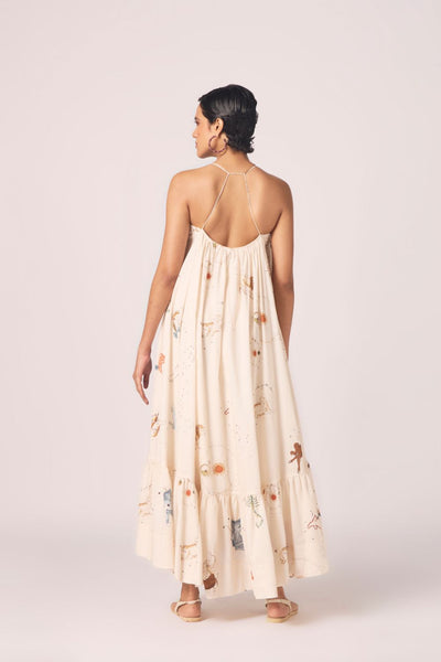 Naiara Zodiac Print Cotton Maxi Dress