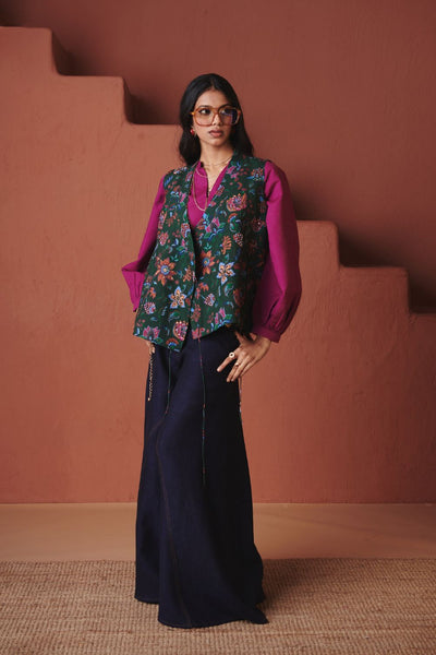 Neel Linen Denim Flared Pants