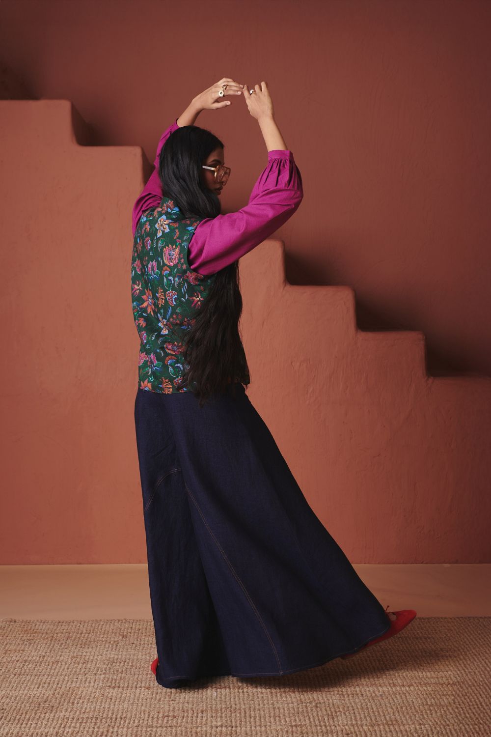 Neel Linen Denim Flared Pants