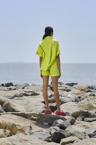 Neon Green Ekin Shirt Set