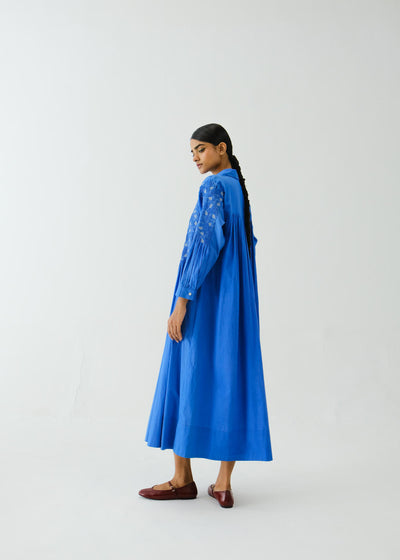 Noreen dress-Electric Blue Anaar Emb
