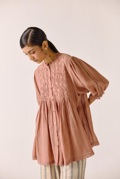 Nova top-Peach Anaar Emb