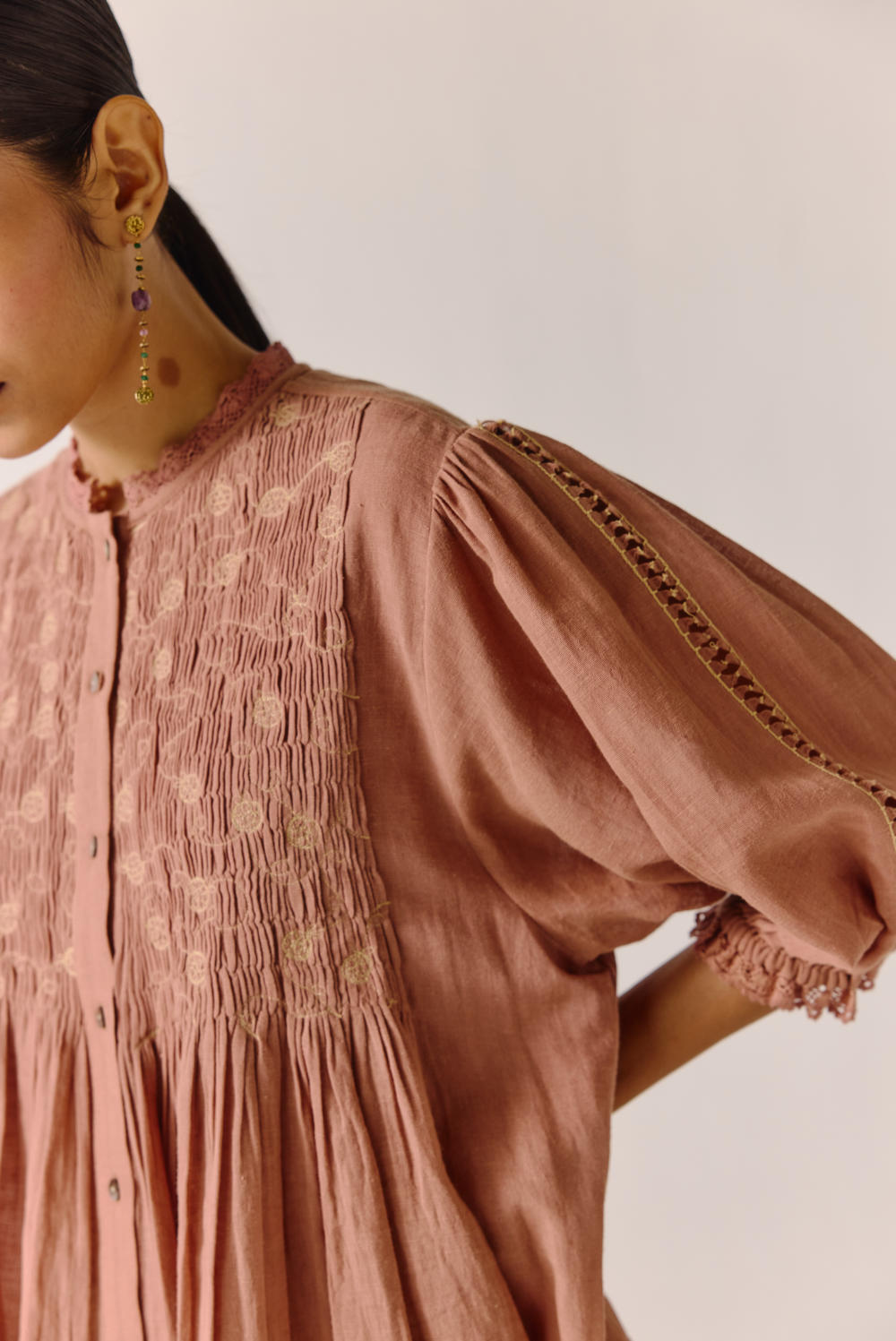 Nova top-Peach Anaar Emb