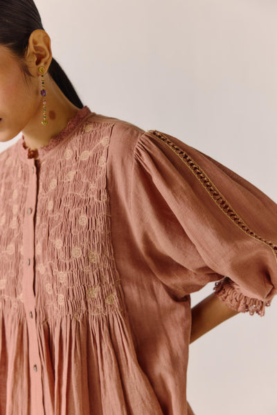Nova top-Peach Anaar Emb