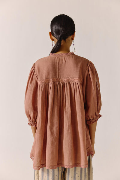 Nova top-Peach Anaar Emb