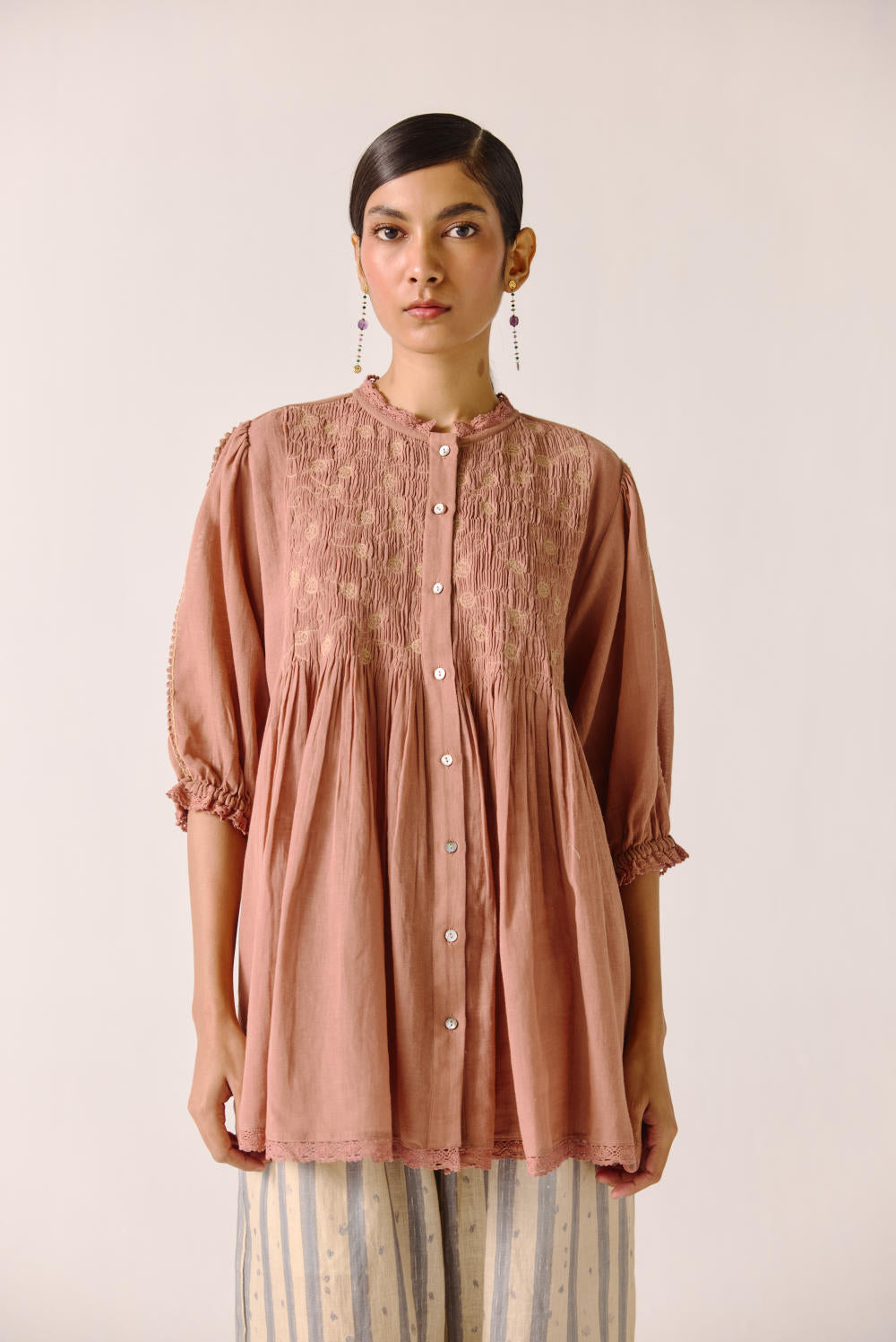 Nova top-Peach Anaar Emb
