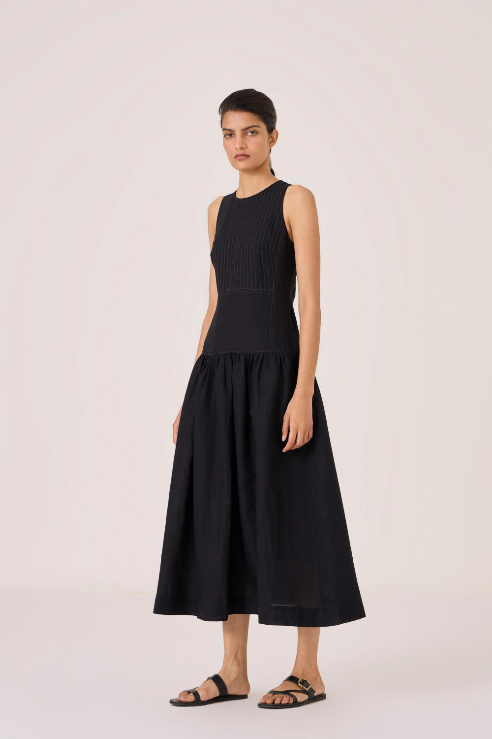 Nuwan Black Quilted Dress