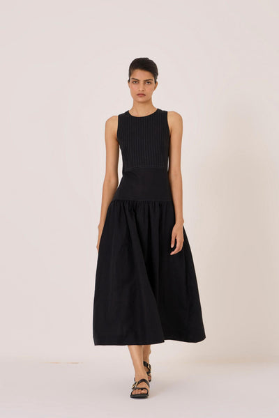 Nuwan Black Quilted Dress