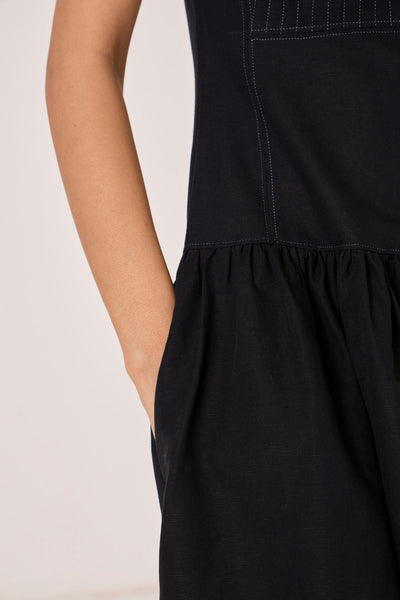 Nuwan Black Quilted Dress