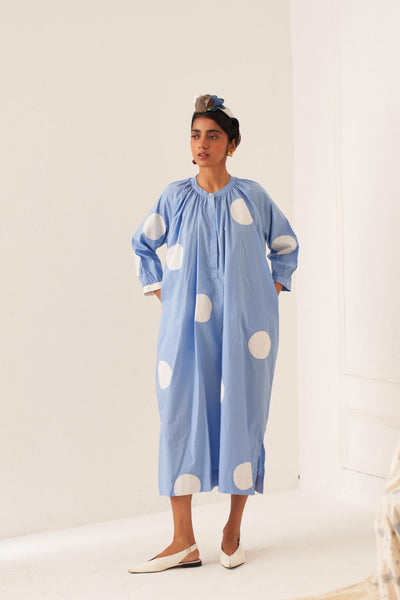 Luna Applique Gathered Dress