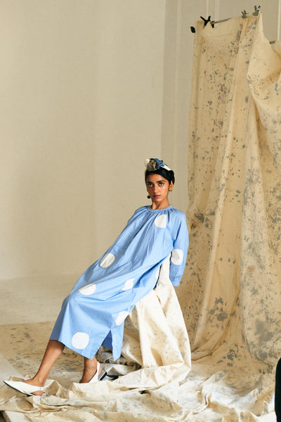 Luna Applique Gathered Dress
