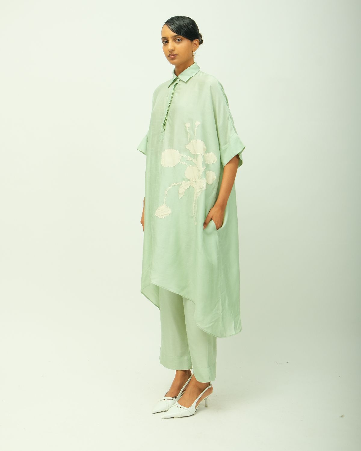 Teal Bloom Kurta Set