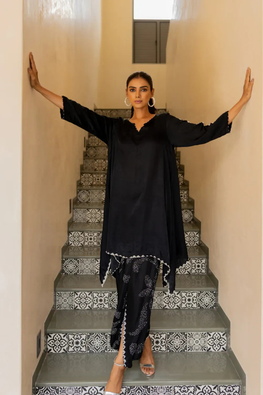 ORIGAMI SKIRT SET-BLACK