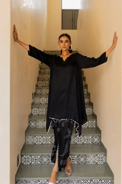 ORIGAMI SKIRT SET-BLACK