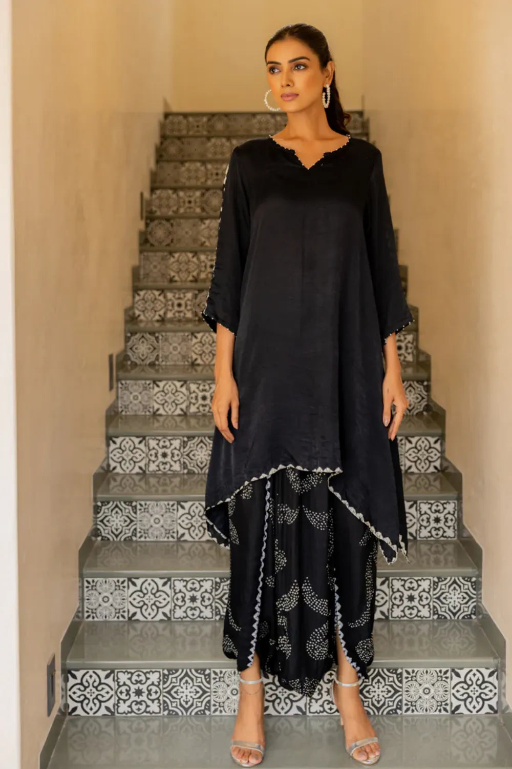 ORIGAMI SKIRT SET-BLACK