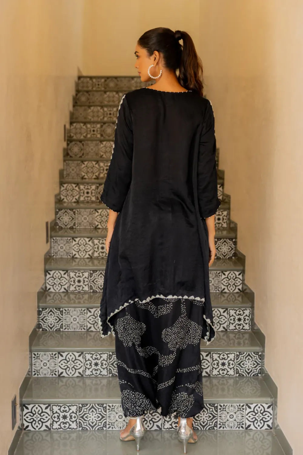 ORIGAMI SKIRT SET-BLACK