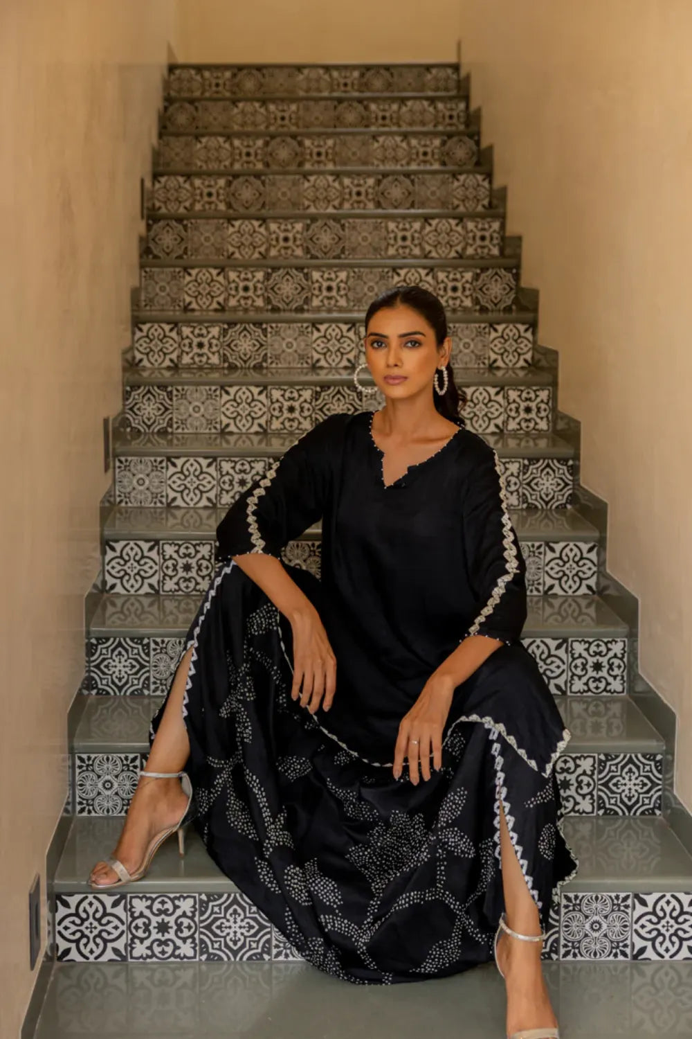 ORIGAMI SKIRT SET-BLACK