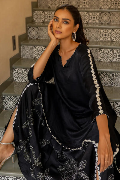 ORIGAMI SKIRT SET-BLACK