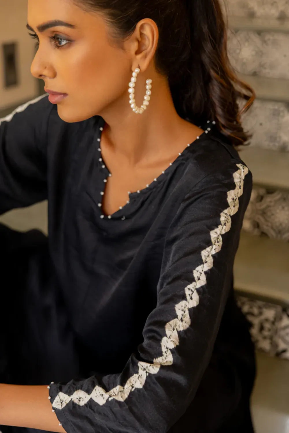 ORIGAMI SKIRT SET-BLACK