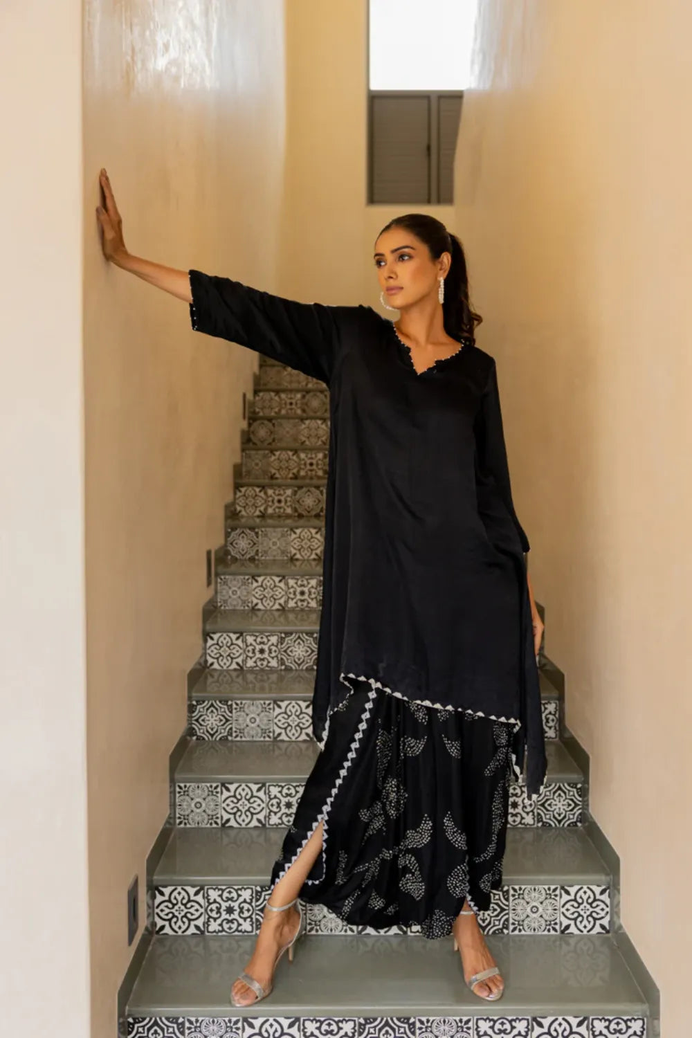 ORIGAMI SKIRT SET-BLACK