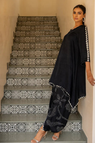 ORIGAMI SKIRT SET-BLACK