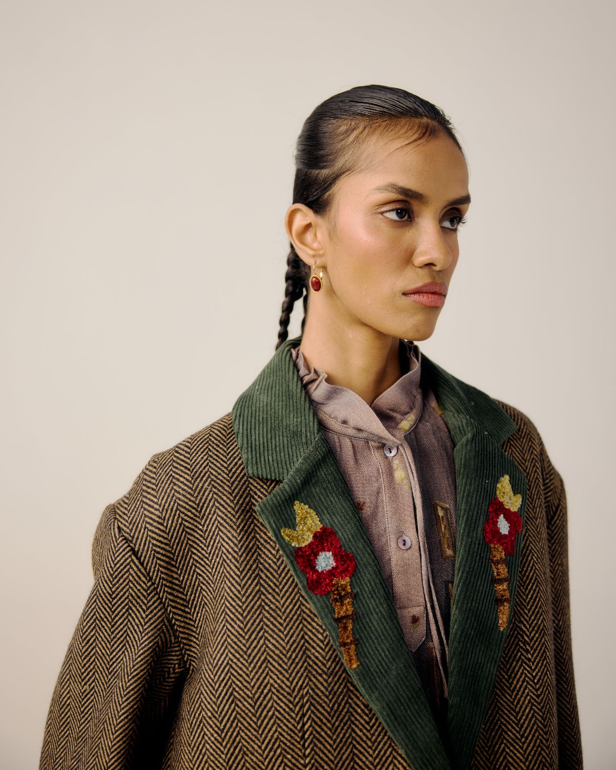 OVERSIZED BLAZER-Peony Emb.