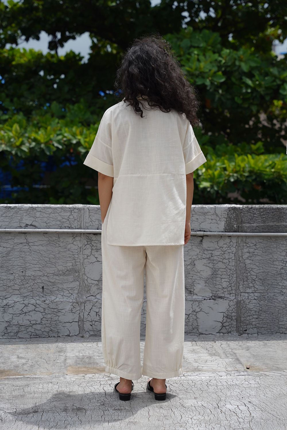 Oatmeal Ekin Shirt & Hera Cotton Co-Ord Set (2 PCS)