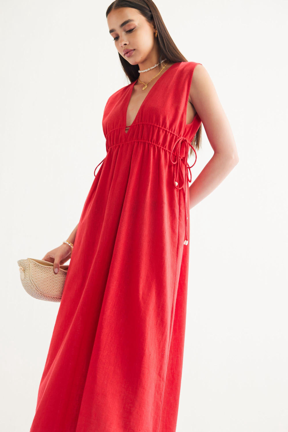 Ocean Nights Handwoven Kala Cotton Maxi Dress