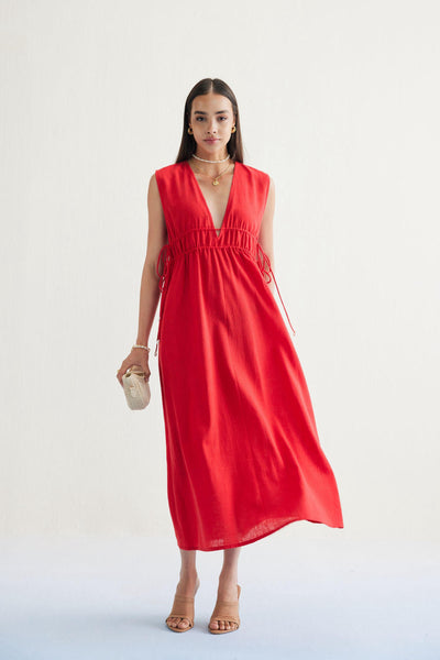Ocean Nights Handwoven Kala Cotton Maxi Dress