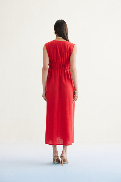 Ocean Nights Handwoven Kala Cotton Maxi Dress