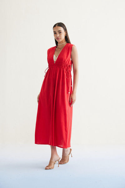 Ocean Nights Handwoven Kala Cotton Maxi Dress