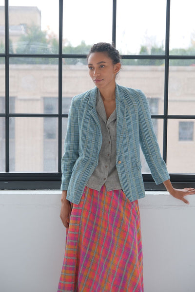 Ocean Plaid Blazer