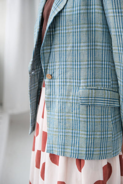 Ocean Plaid Blazer
